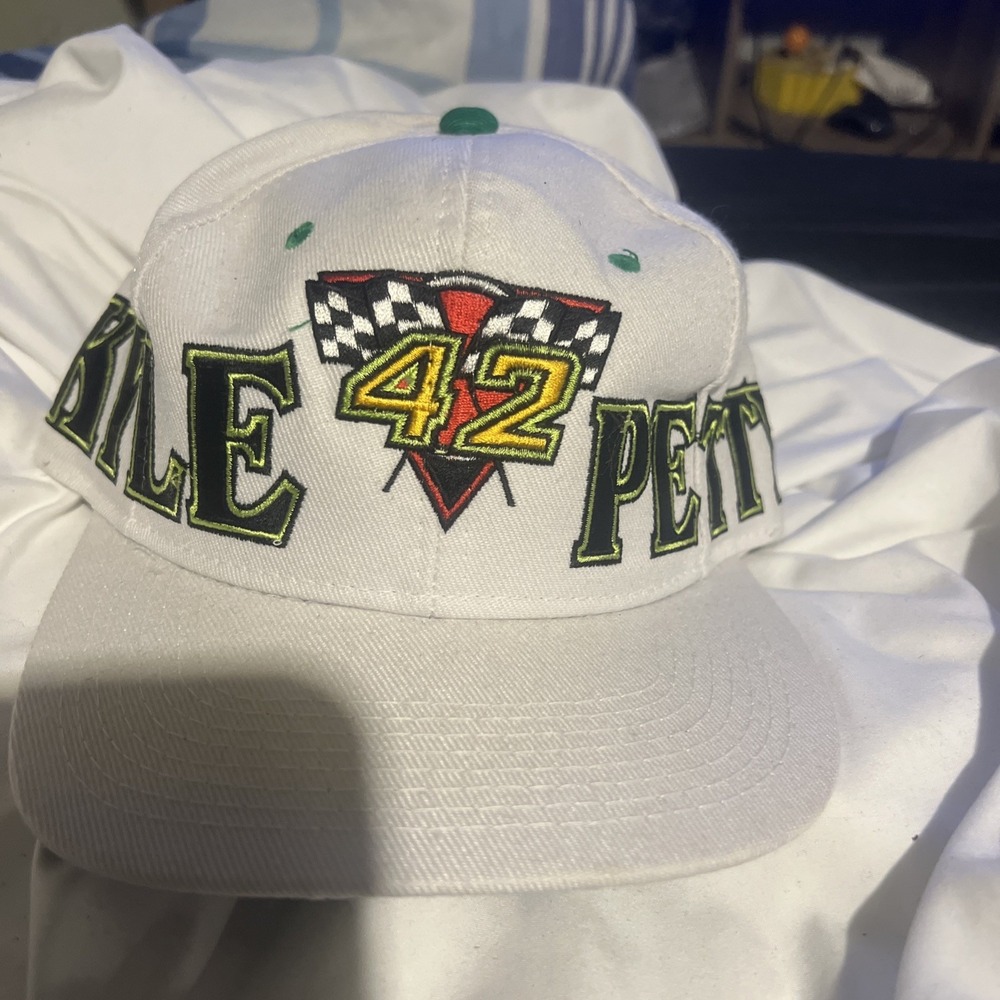 VINTAGE Nascar Hat Cap Snap Back White Kyle Petty Racing Team Adjustable Mens